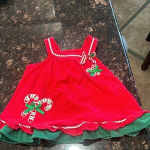 Rare Editions Red and Green Candy Cane Dress